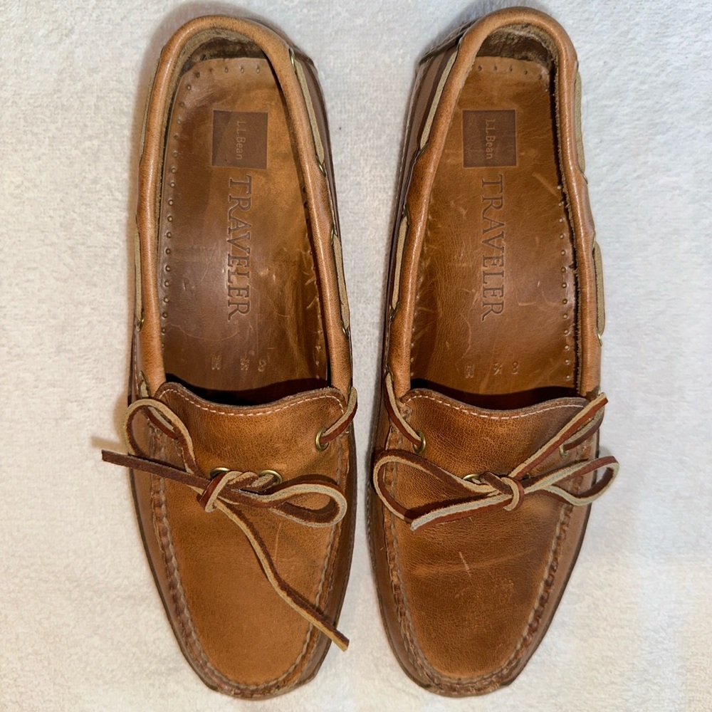 L.L. Bean Women's Brown Leather Moccasin Driving Shoes Size 8.5